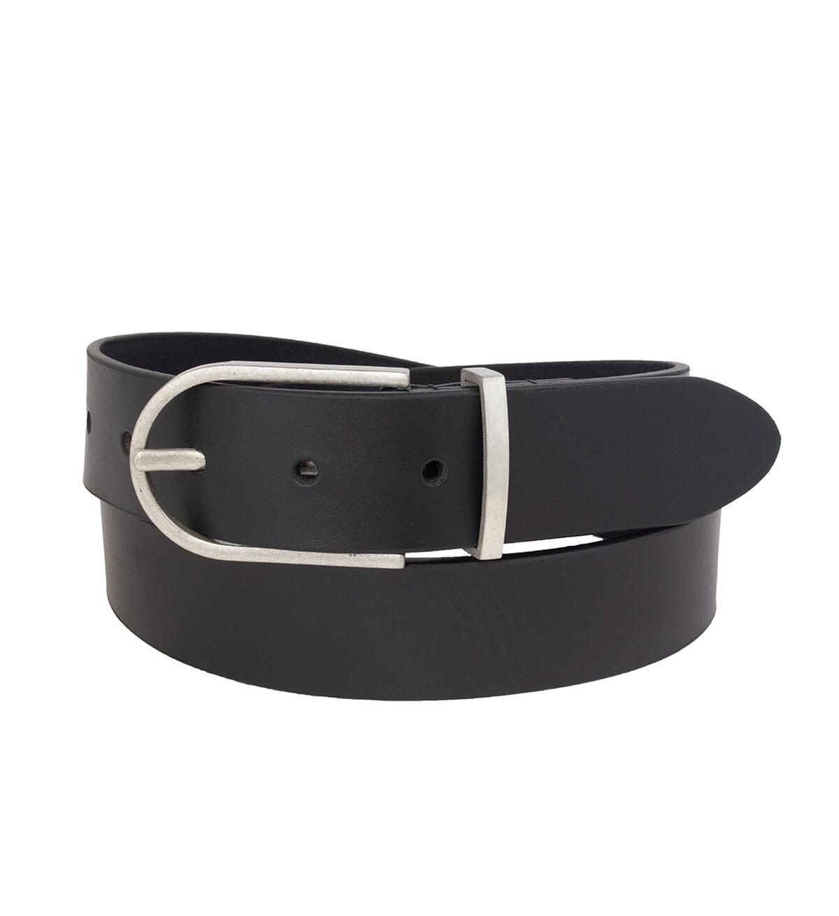 Women's 35MM Heavyweight Genuine Leather Belt, Black, hi-res image number 0
